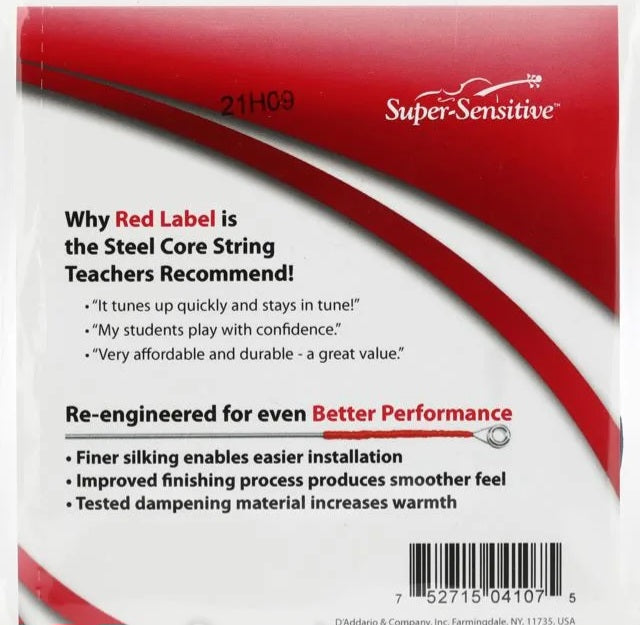 Red Label Violin Strings Set; 1/8 size (medium gauge) 2102