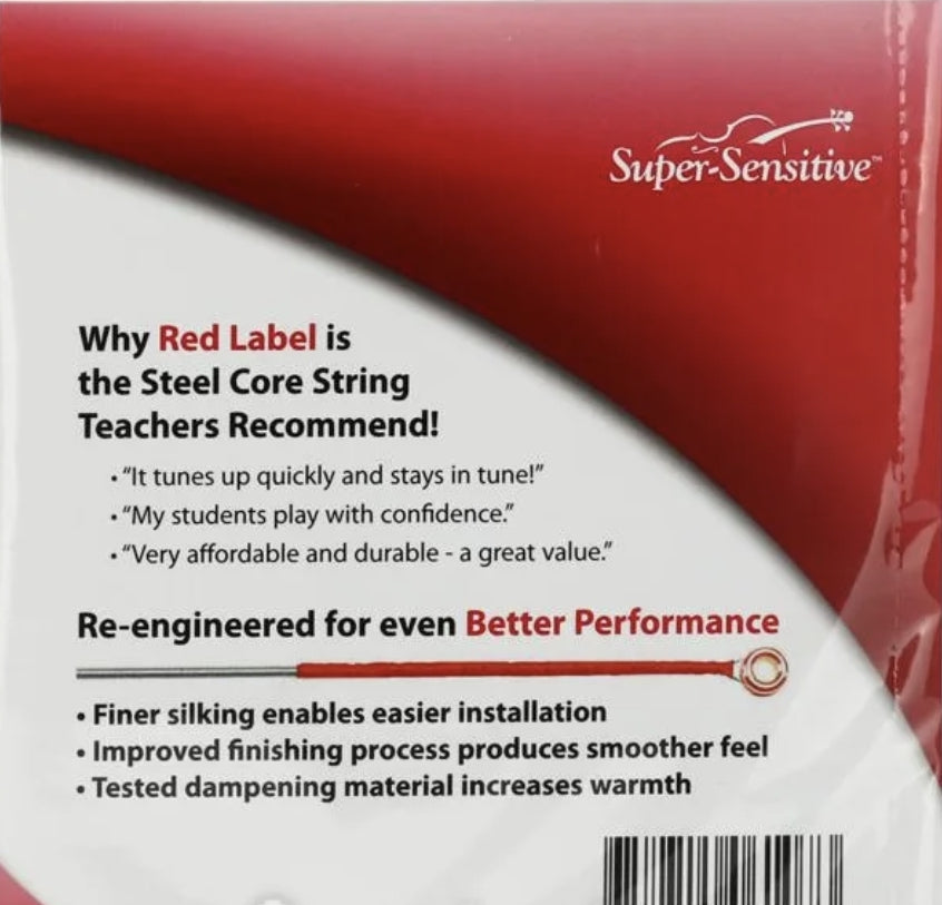 Red Label Cello Strings Set; 4/4 size (medium gauge) 6107