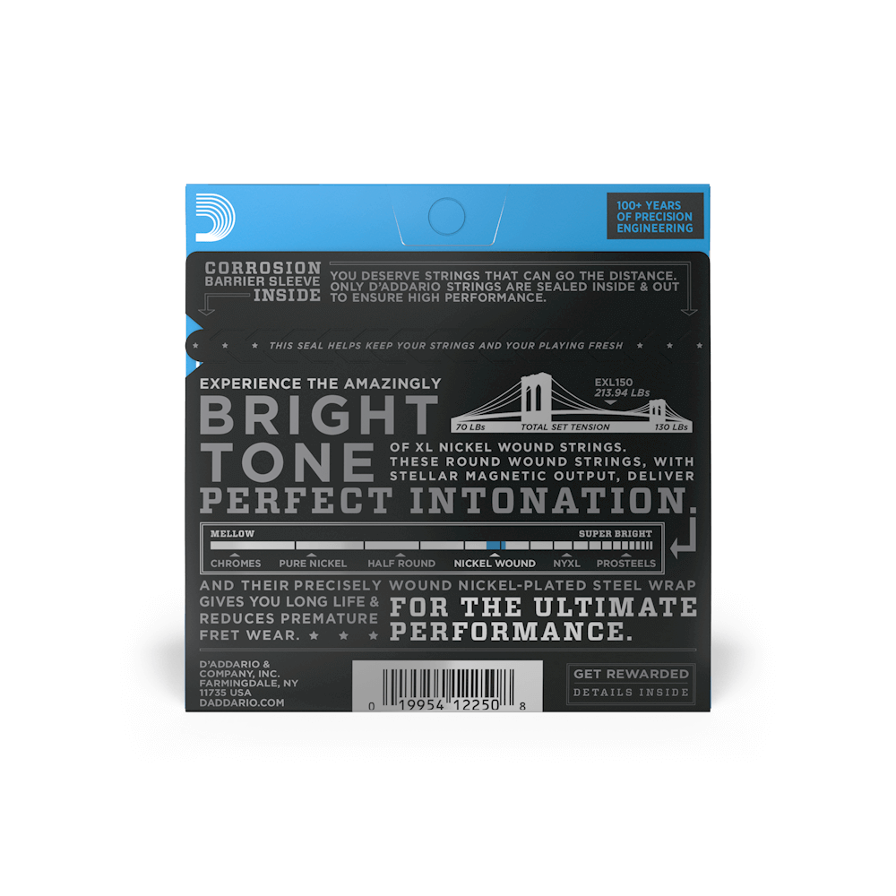D'Addario 10-46 Regular Light XL Nickel Electric Guitar 12 String Set (EXL150)