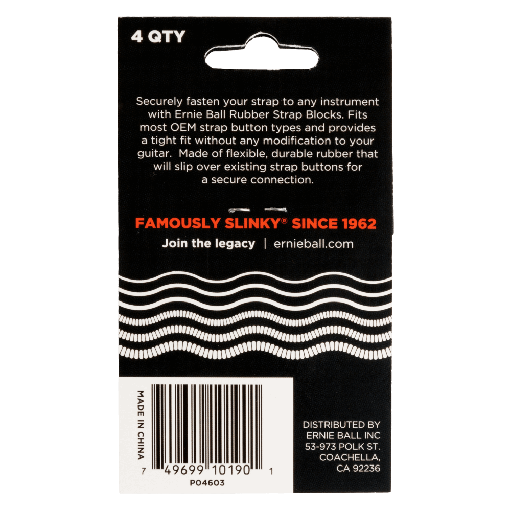 Ernie Ball Strap Blocks - Red and Black - 4 Pack