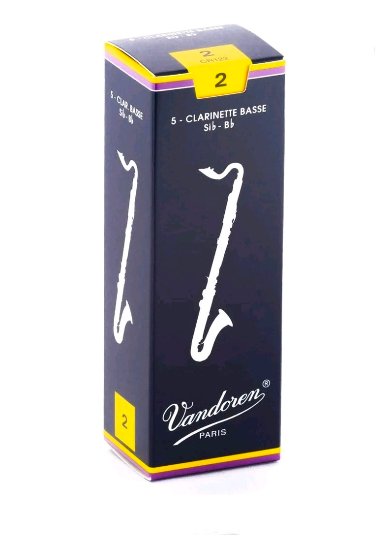Vandoren Traditional Bass Clarinet Reeds Strength 2; Box of 5