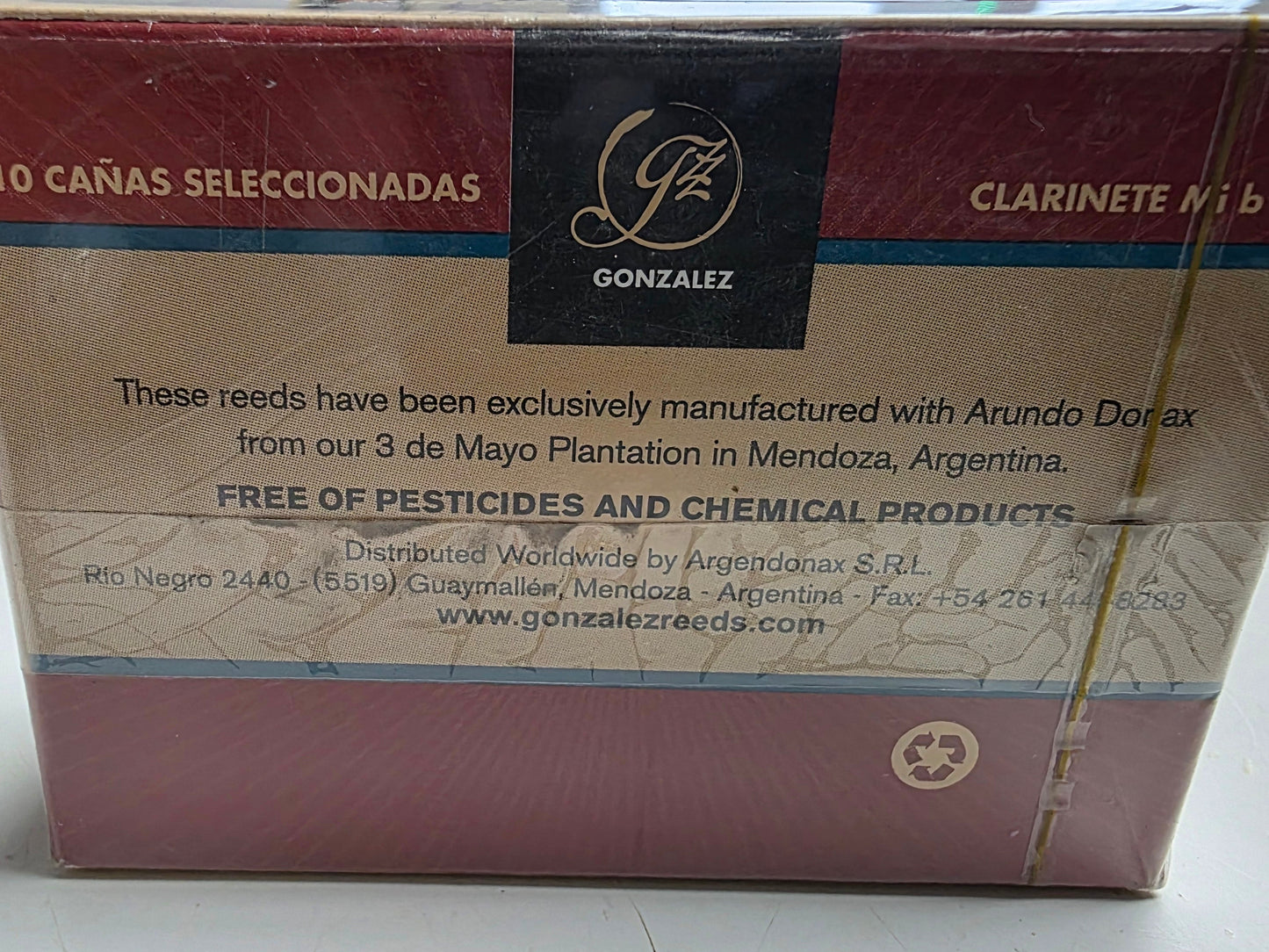 Gonzalez Piccolo Eb
Clarinet Reeds Strength 4.25,box of 10