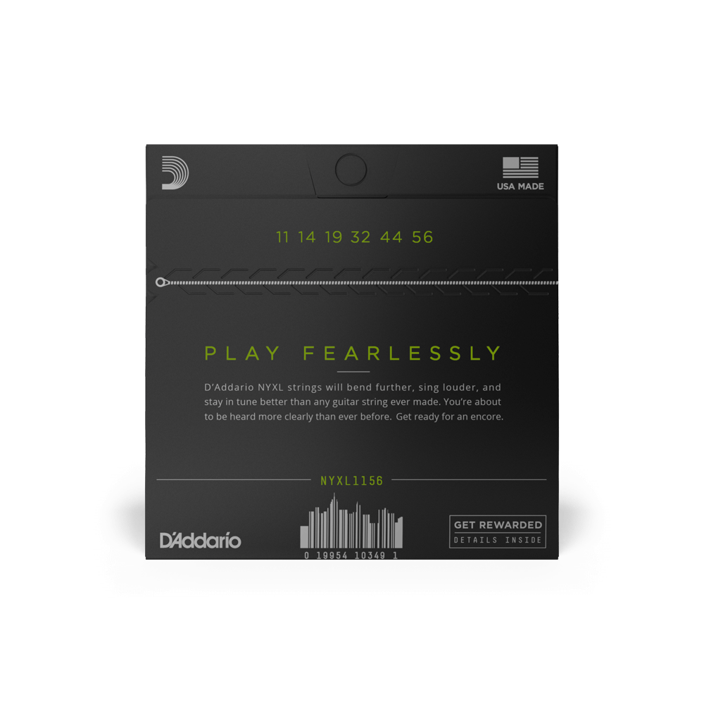 D'Addario 11-56 Medium Top/Extra Heavy Bottom, NYXL Electric Guitar Strings (NYXL1156)