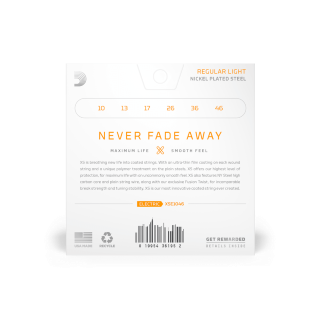 D'Addario 10-46 Regular Light, XS Nickel Coated Electric Guitar Strings(XSE1046)