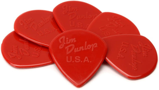 Dunlop 47P3N Nylon Jazz III Guitar Picks - 1.38mm Red Point Tip (6-pk)