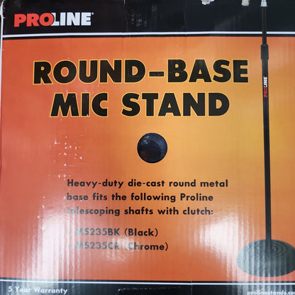 Proline MS235 Round Base Microphone Stand Black