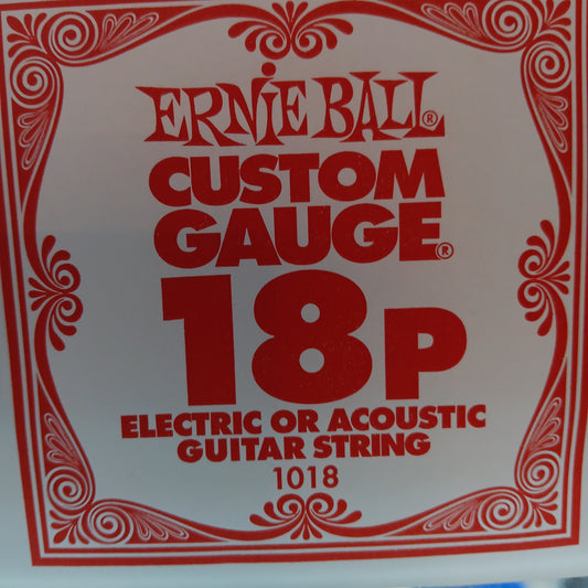 Cuerdas individuales Ernie Ball Custom Gauge Nickel Wound calibre 1018/18P