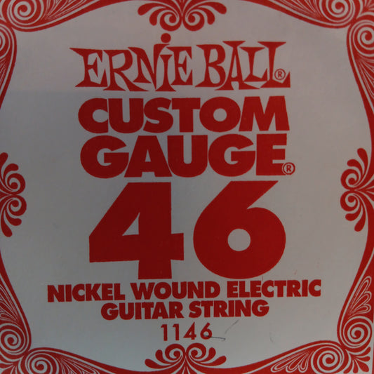 Cuerdas individuales de calibre personalizado Ernie Ball entorchadas en níquel 1146/46
 Indicador