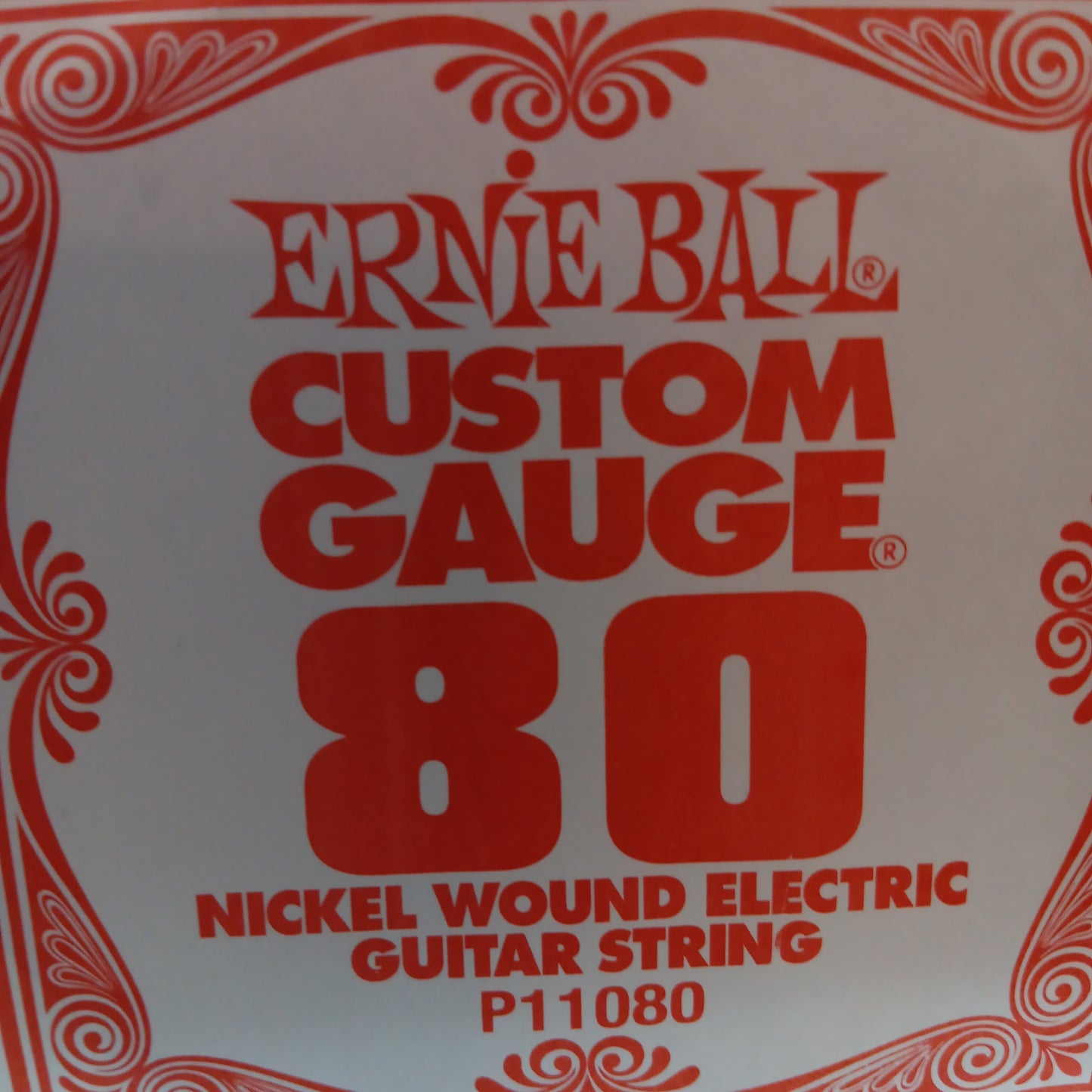 Ernie Ball Custom Gauge Nickel Wound Single Strings P1080/80
Gauge