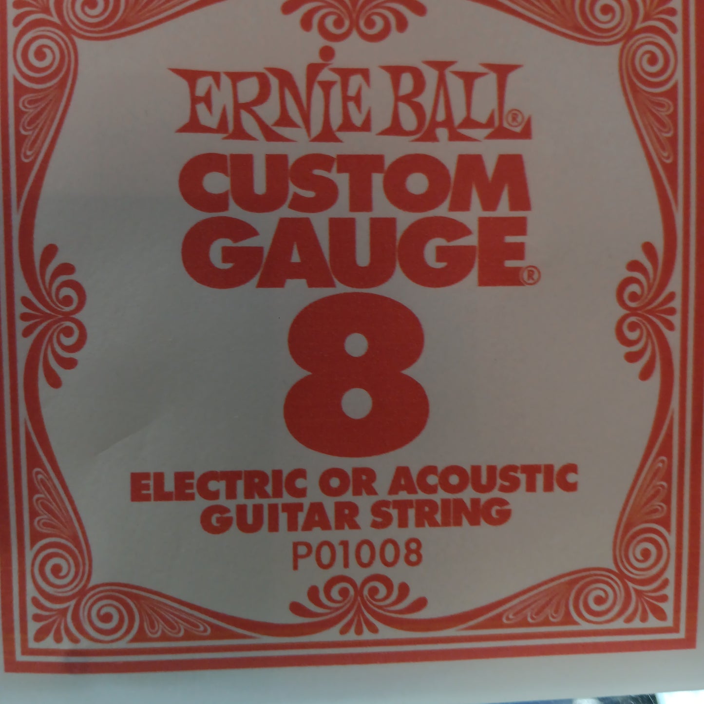 Ernie Ball Custom Gauge Nickel Wound Single Strings PO1008/ 8 Gauge