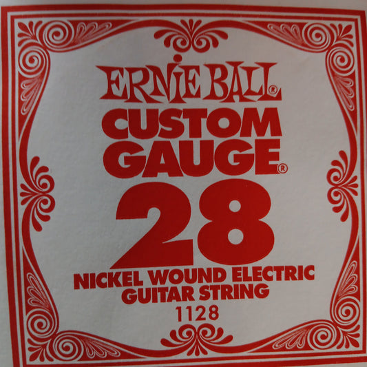 Ernie Ball Custom Gauge Nickel Wound Single Strings 1128/ 28 Gauge