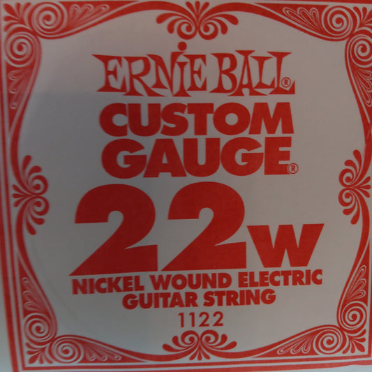 Ernie Ball Custom Gauge Nickel Wound Single Strings 1122/22w Gauge