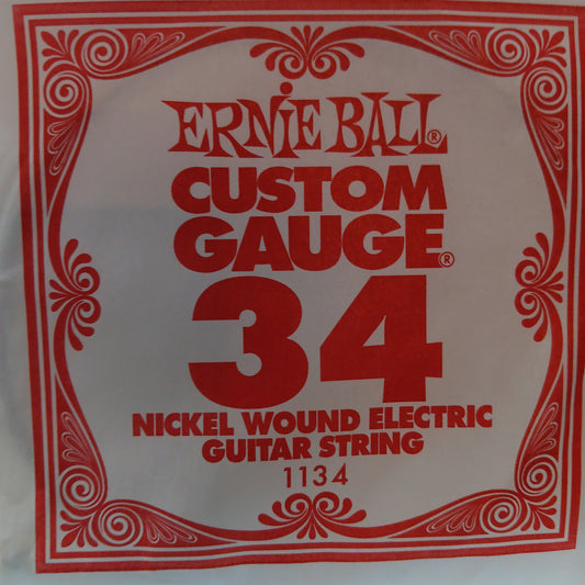Ernie Ball Custom Gauge Nickel Wound Single Strings 1134/34 Gauge