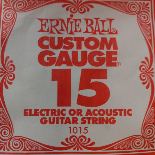 Ernie Ball Custom Gauge Nickel Wound Single Strings P01015/15 Gauge