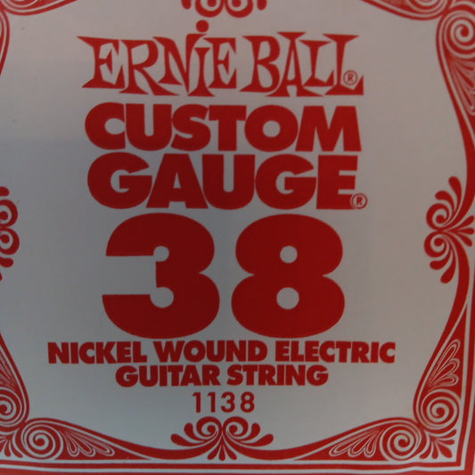 Ernie Ball Custom Gauge Nickel Wound Single Strings 1138/38 Gauge