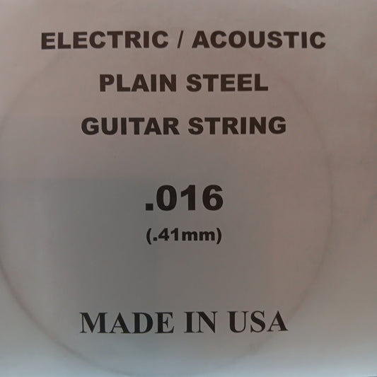 Generic Electric/Acoustic Plain Steel Single String .016(.41mm)