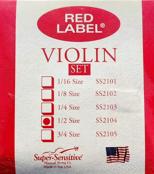 Red Label Violin Strings Set; 1/2" size SS2104