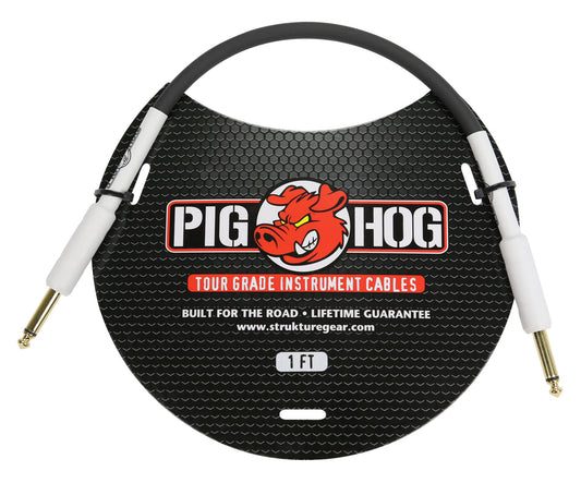 Pig Hog 1ft 1/4" - 1/4" 8mm Instrument Cable