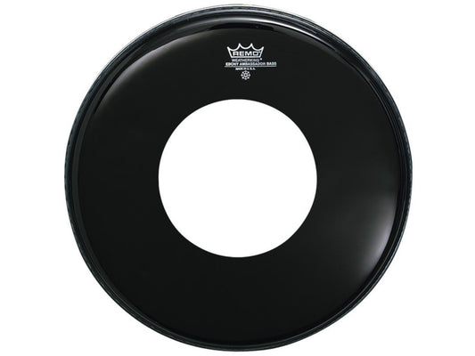 Remo Ambassador Ebony Bass Drumhead - 20 inch w/ 10 inch hole