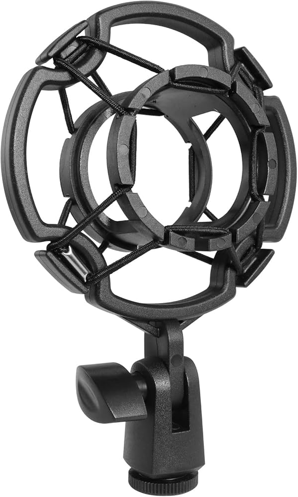 Microphone Shock Mount Universal Black Anti-Vibration Mic Holder for Studio Condenser Mic