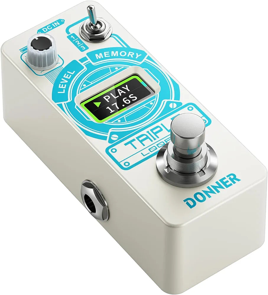 Donner Triple Looper Guitar Pedal, 90 mins Looping Time