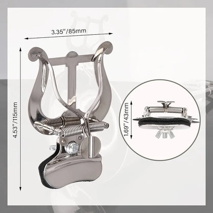 Trombón/trompeta/corno francés/barítono/lira de marcha plateada Xstyle con abrazadera. Incluye funda de almacenamiento blanda GRATIS