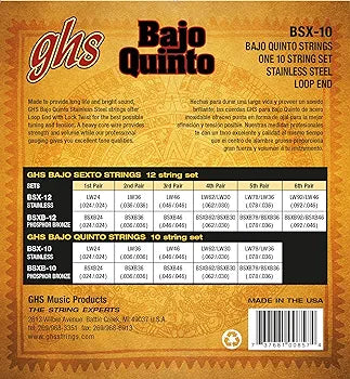 GHS Bajo Quinto 10-Strings Set (Stainless Steel) BSX-10