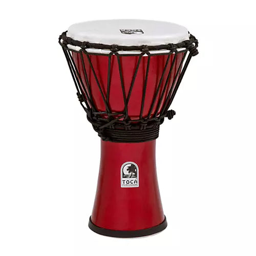 Djembe Toca Freestyle ColorSound rojo metálico de 7 pulgadas.