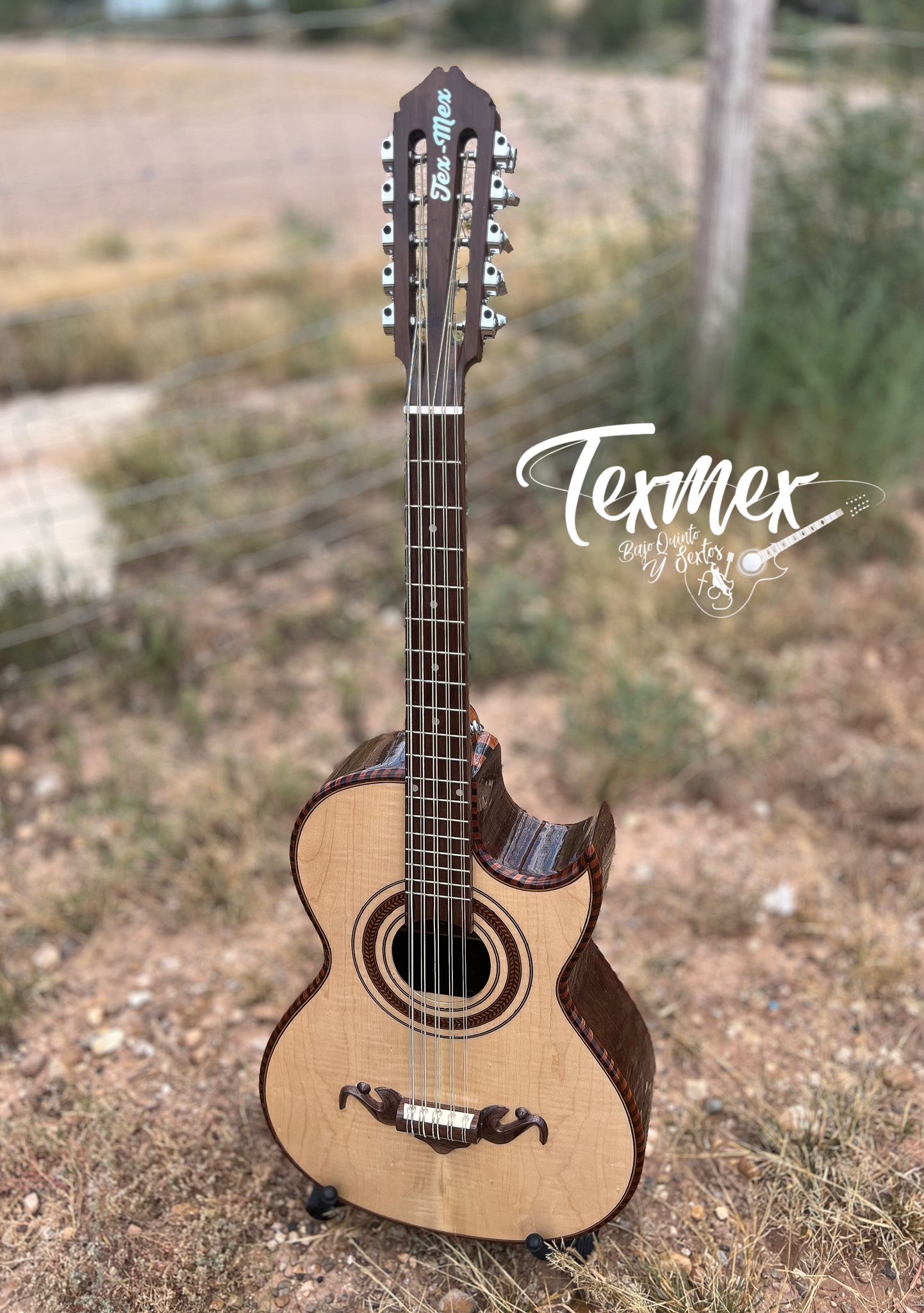 Tex-Mex Bajo Quinto (American walnut back & sides / Flame maple top) - FREE custom case included! Audio clip available!