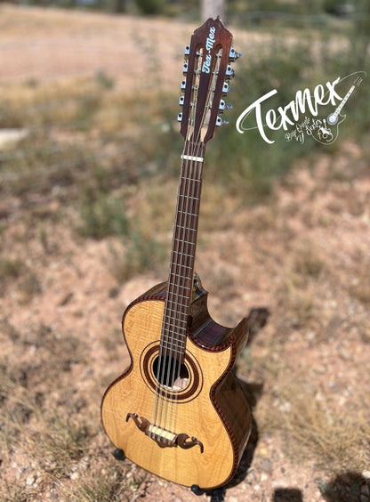 Tex-Mex Bajo Quinto (American walnut back & sides / maple top/neck) - FREE custom case included! Audio clip available!