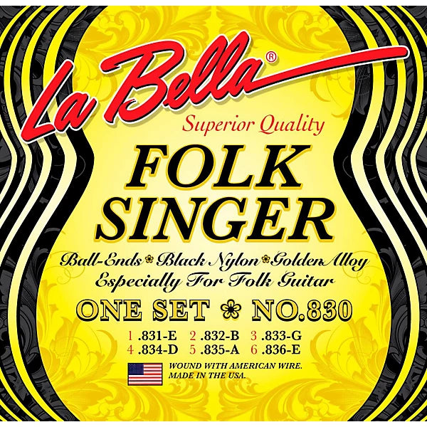 La Bella Folk Singer Nylon ball end Guitar Strings No.830