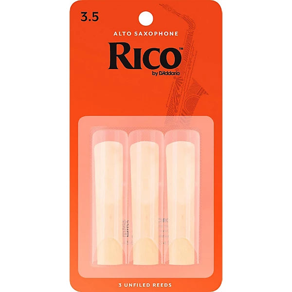 Rico by D'Addario Alto Sax Reeds, Strength 3.5, 3-pack