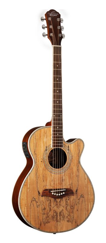 Oscar Schmidt OG2CESM-R Dreadnought Cutaway Acoustic Electric Guitar. Spalted Maple