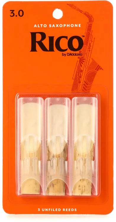 Rico by D'Addario Alto Sax Reeds, Strength 3, 3-pack