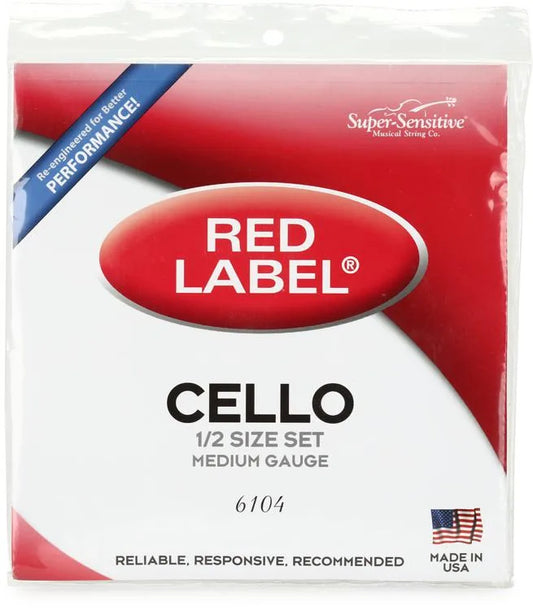 Red Label Cello Strings Set; 1/2 size (medium gauge) 6104