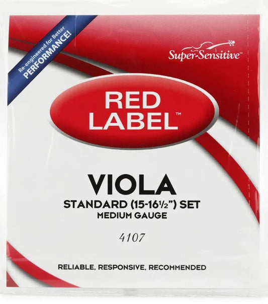 Red Label Viola Standard Strings Set; 15-16½" size (medium gauge) 4107