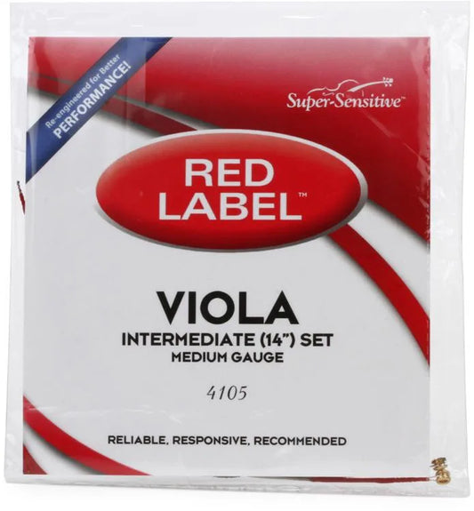 Red Label Viola Intermediate Strings Set; 14" size (medium gauge) 4105