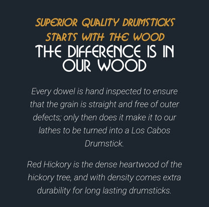 Los Cabos 7A Red Hickory Drum sticks