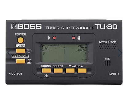 TU-80
BOSS TU-80 Guitar Tuner & Metronome Standard