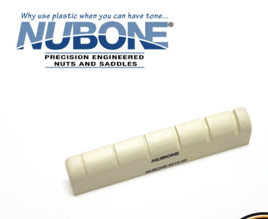 GraphTech NuBone Acoustic Guitar Nut Model M600-00 Slotted Slanted Bottom L43.41mm
