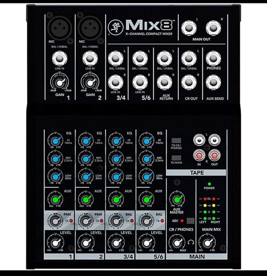 Mackie Mix8 8-Channel Compact Mixer Standard
