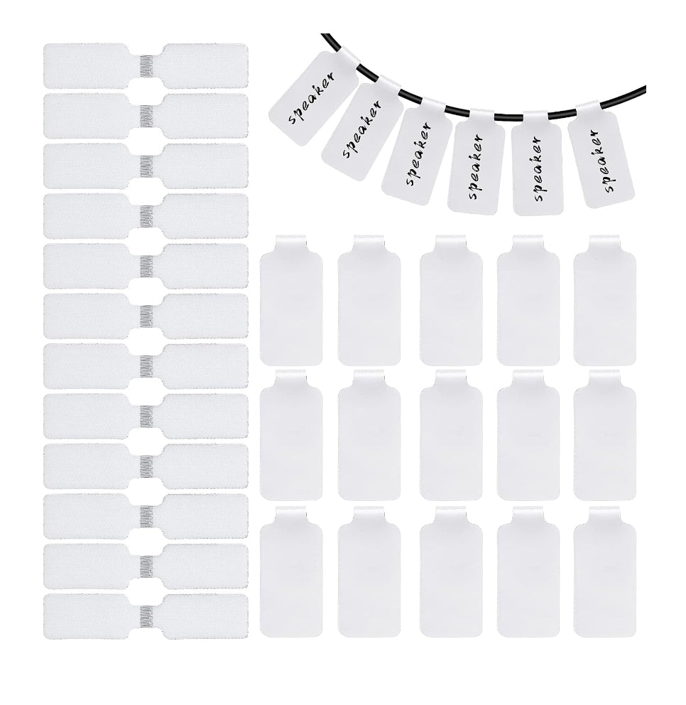 60 Pieces Self-Adhesive Cable Labels, Reusable Wire Label