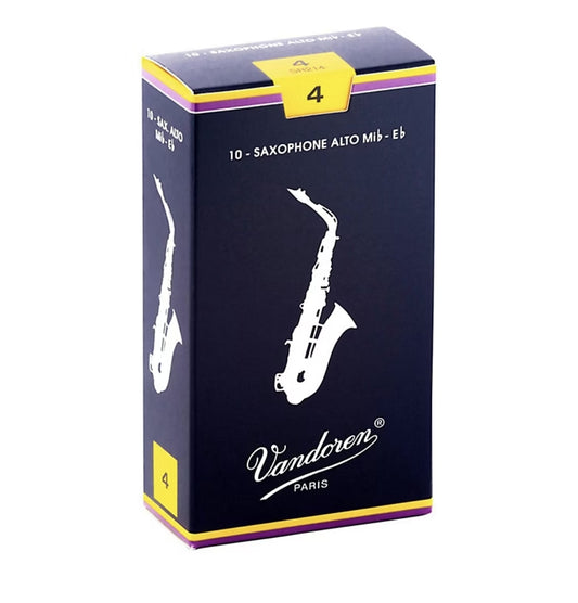 Vandoren Alto Saxophone Reeds Strength 4, Box of 10