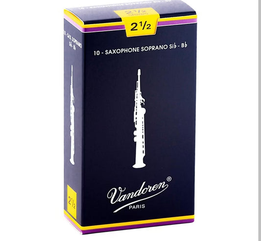 Vandoren Soprano Saxophone Reeds Strength 2.5, (1x each)