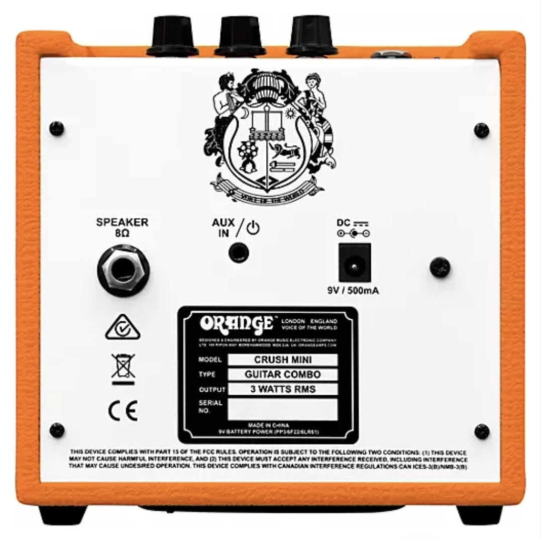 Orange Amplifiers Crush Mini 3W 1x4 Guitar Combo Amp Orange