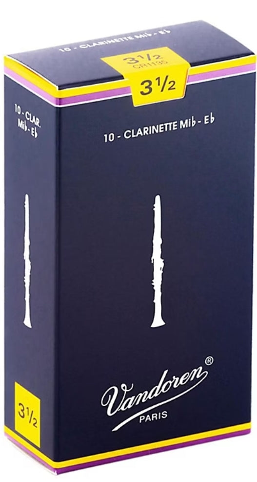 Vandoren Traditional Eb Clarinet Reeds Strength 3.5; Box of 10
