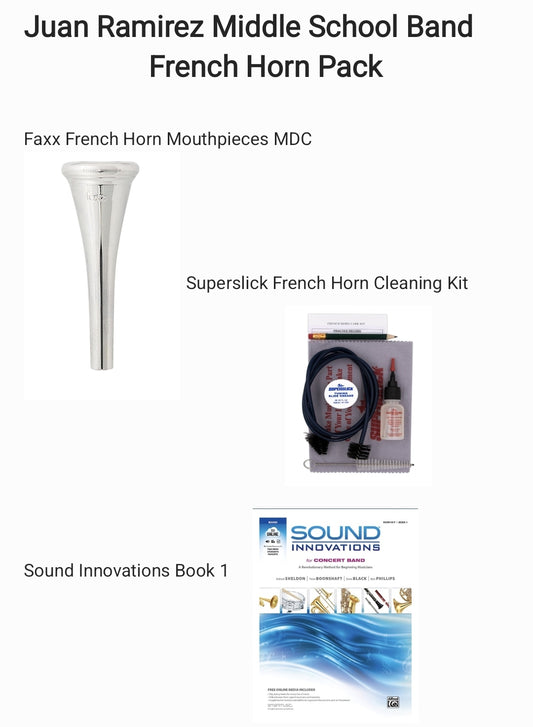 Juan Ramirez Middle School French Horn Pack (w/Faxx Mouthpiece) *French horn mouthpiece may take 1 or 2 weeks to arrive*