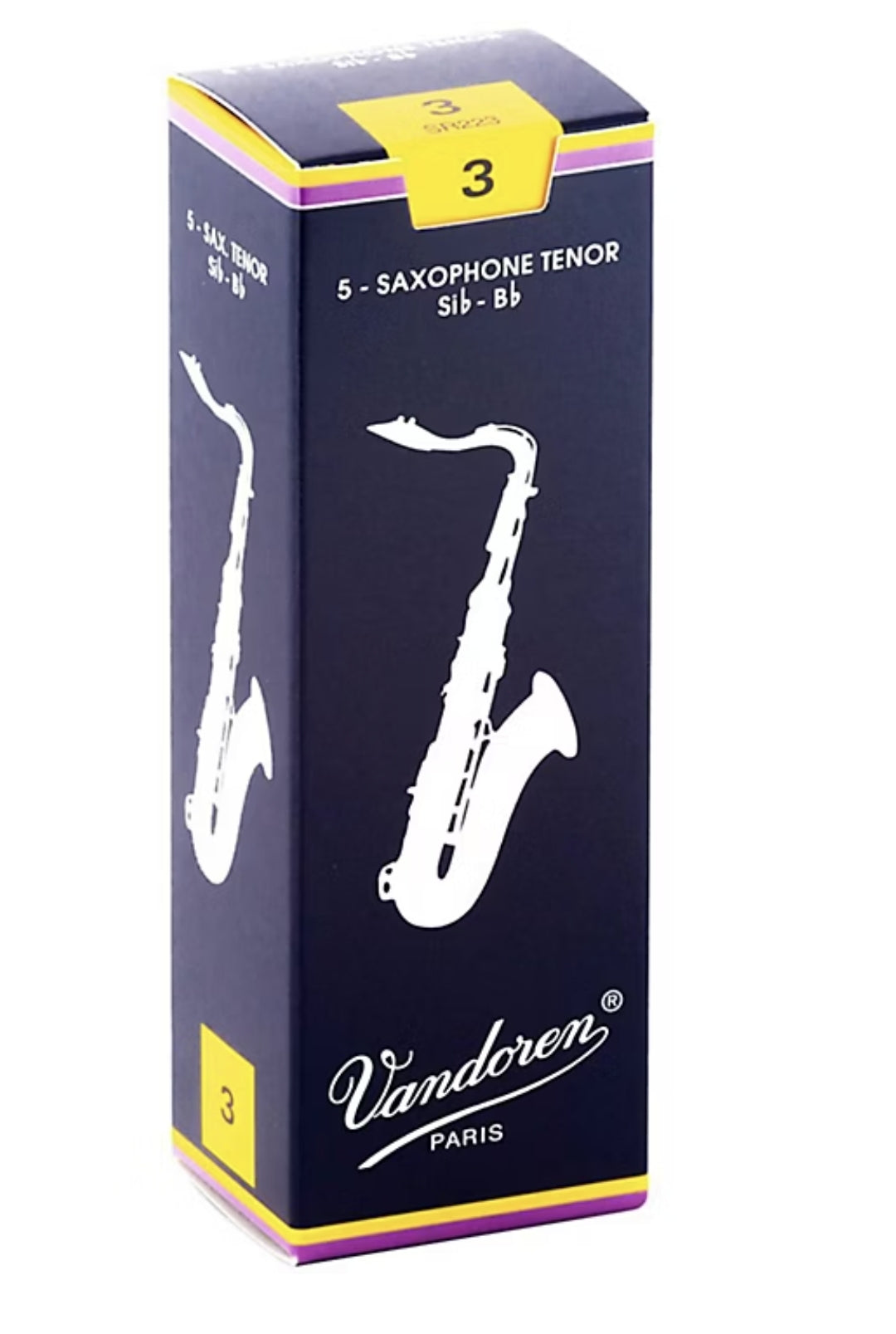 Cañas para saxofón tenor Vandoren, fuerza 3, caja de 5