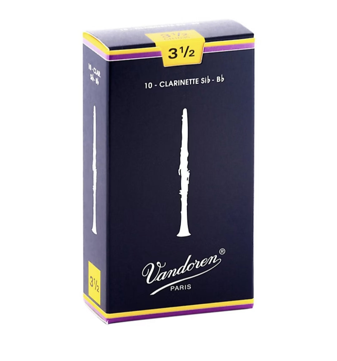 Cañas para clarinete en si bemol Vandoren Traditional Strength 3.5 Caja de 10