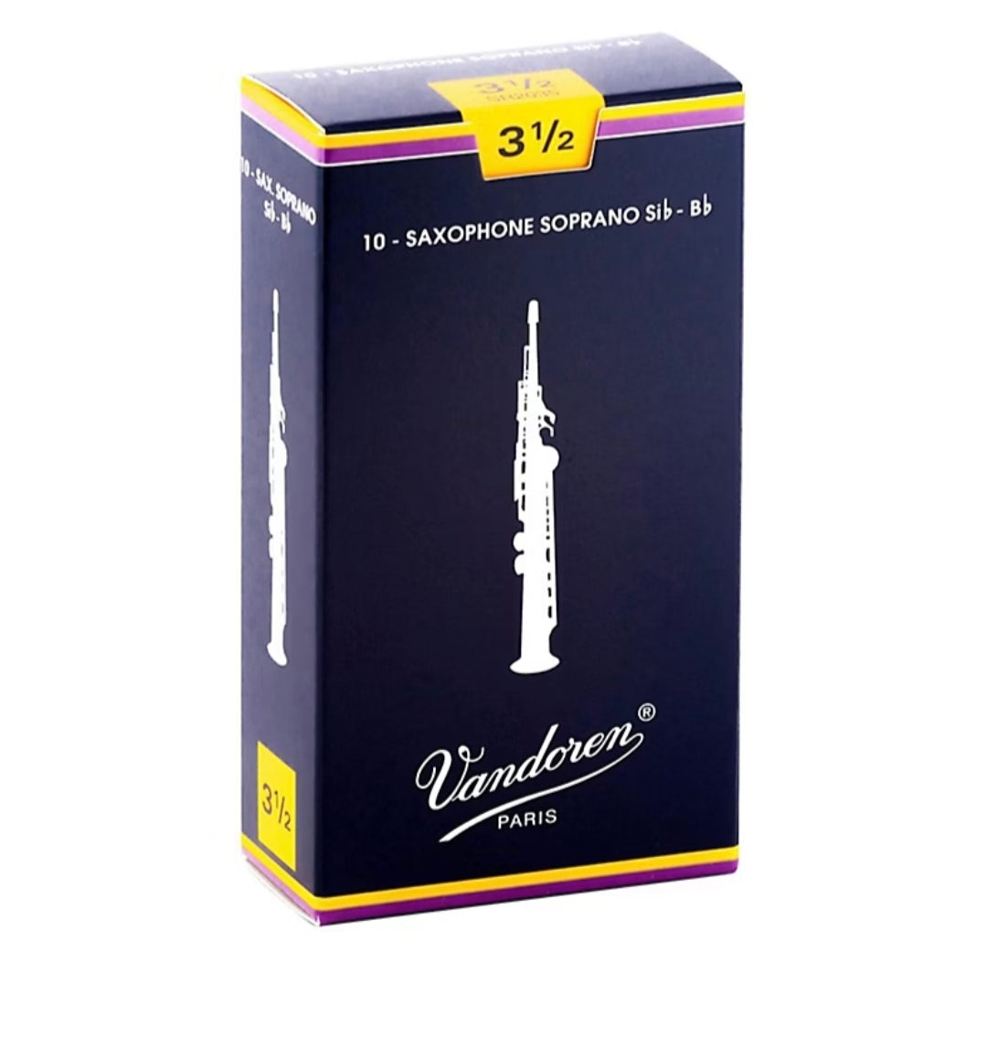 Vandoren Soprano Saxophone Reeds Strength 3.5, Box of 10